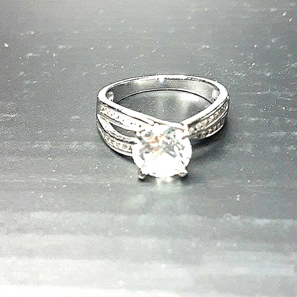 PAJ 925 Silver Ring with Cubic Zirconia Stones Size 8